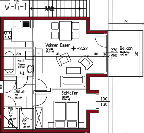 Wohnung II - 50,02 m²