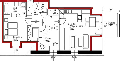 Wohnung III - 76,69 m²